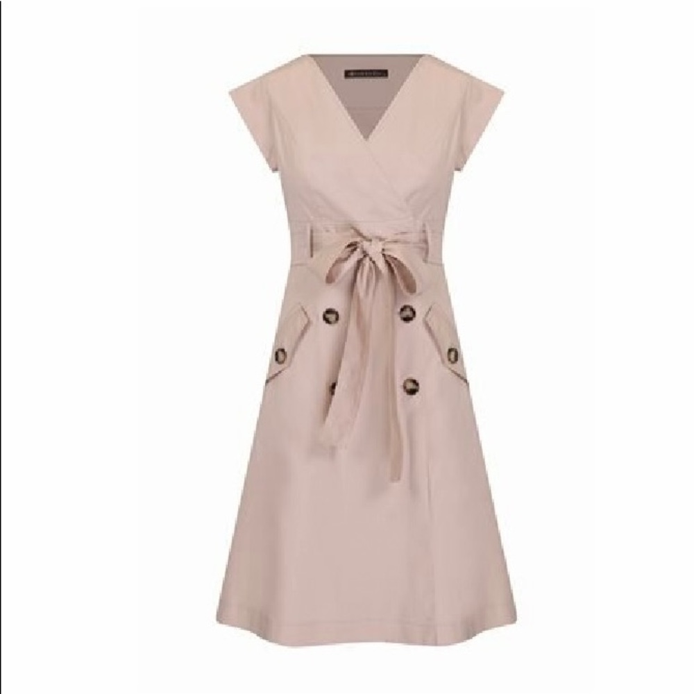 Vakko Double Breasted Trench Dress